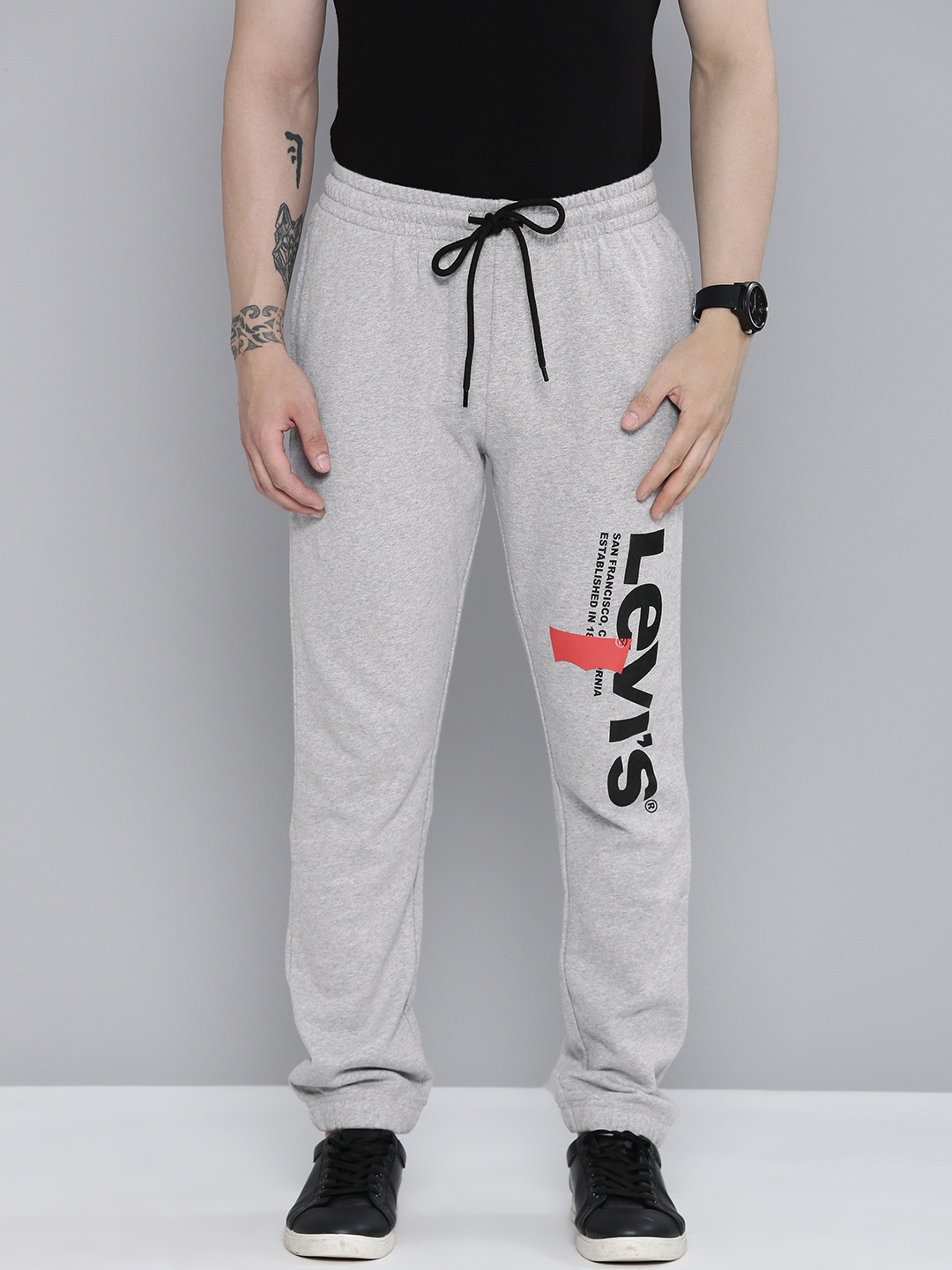 

Levis Men Brand Logo Printed Track Pants, Grey