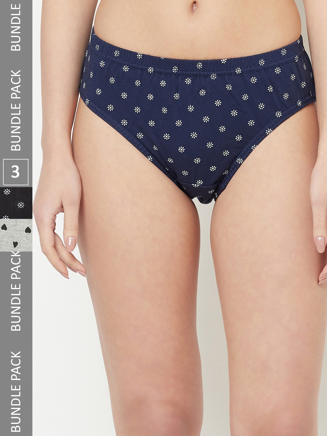 Espresso Women Pack Of 3 Assorted Pure Cotton Hipster Briefs