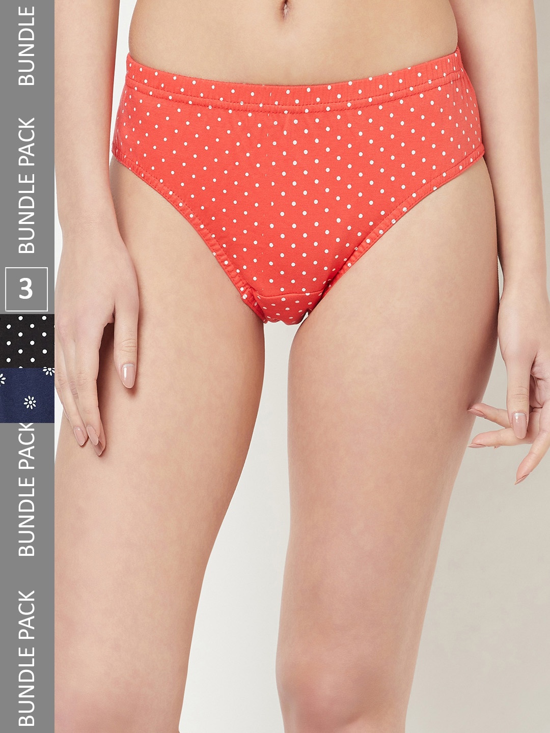 

Espresso Women Pack Of 3 Assorted Pure Cotton Hipster Briefs