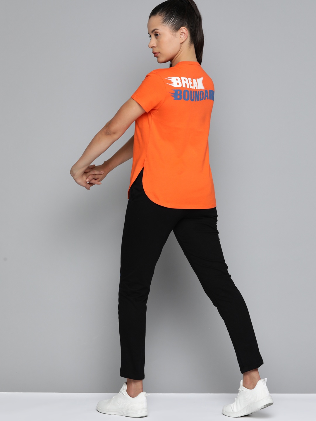 

HRX by Hrithik Roshan Typography Printed Pure Cotton T-shirt, Orange