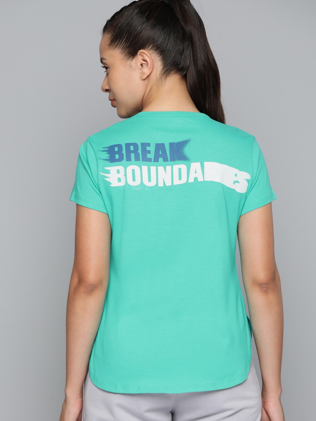 

HRX by Hrithik Roshan Typography Printed Pure Cotton T-shirt, Sea green