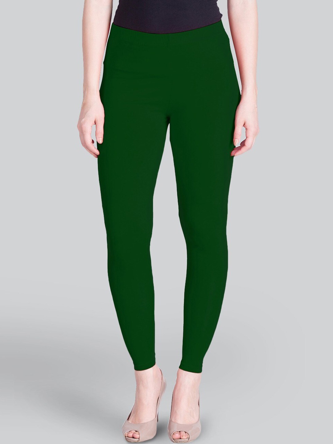 

LYRA Stretchable Ankle-Length Leggings, Green