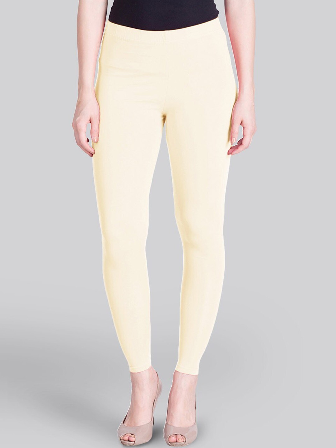 

LYRA Cotton Ankle-Length Leggings, Beige