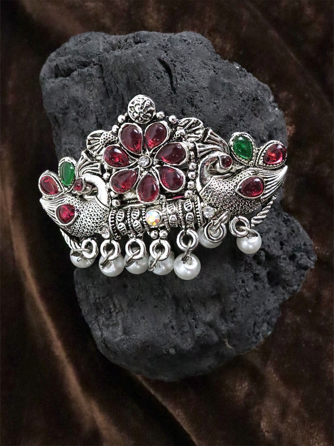 

Krelin Women Embellished French Barrette, Silver