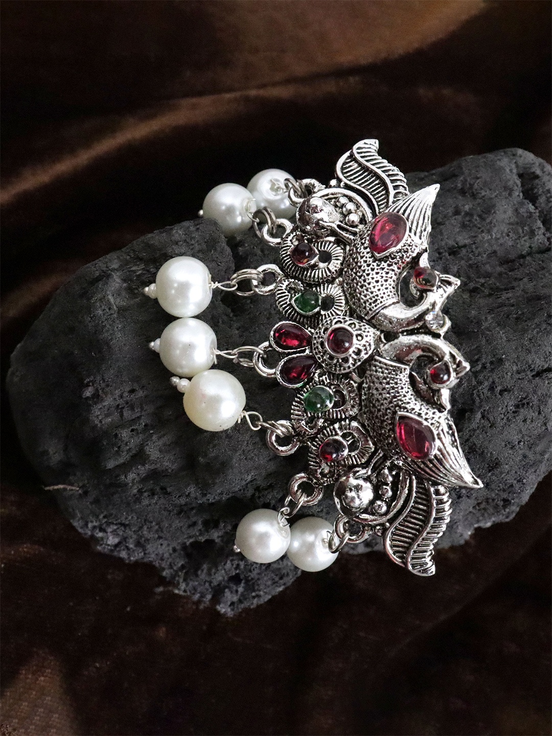 

Krelin Women Embellished French Barrette, Silver