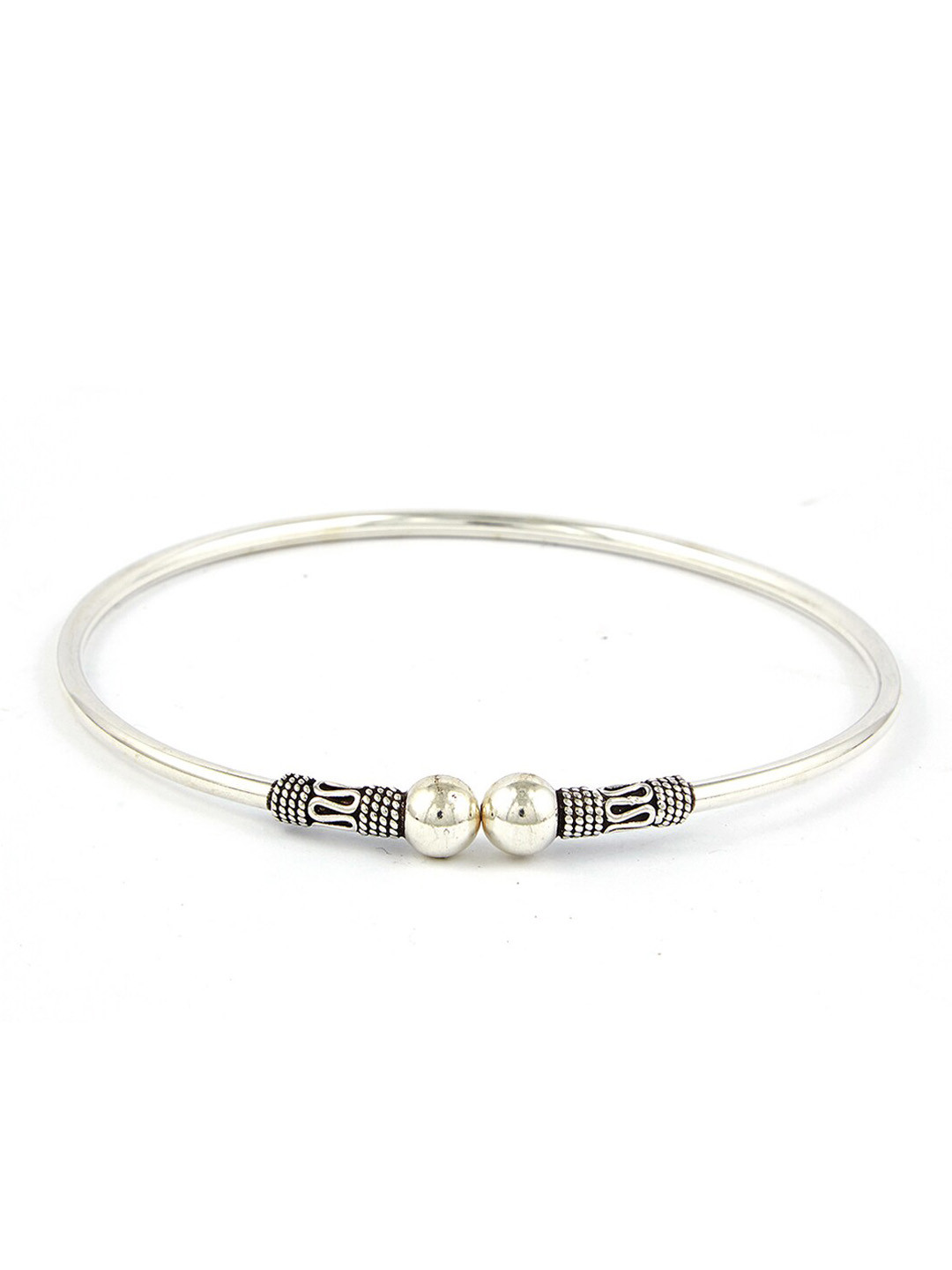 

ahilya 925 Sterling Silver Silver-Plated Mandala Rawa Kada Anklet