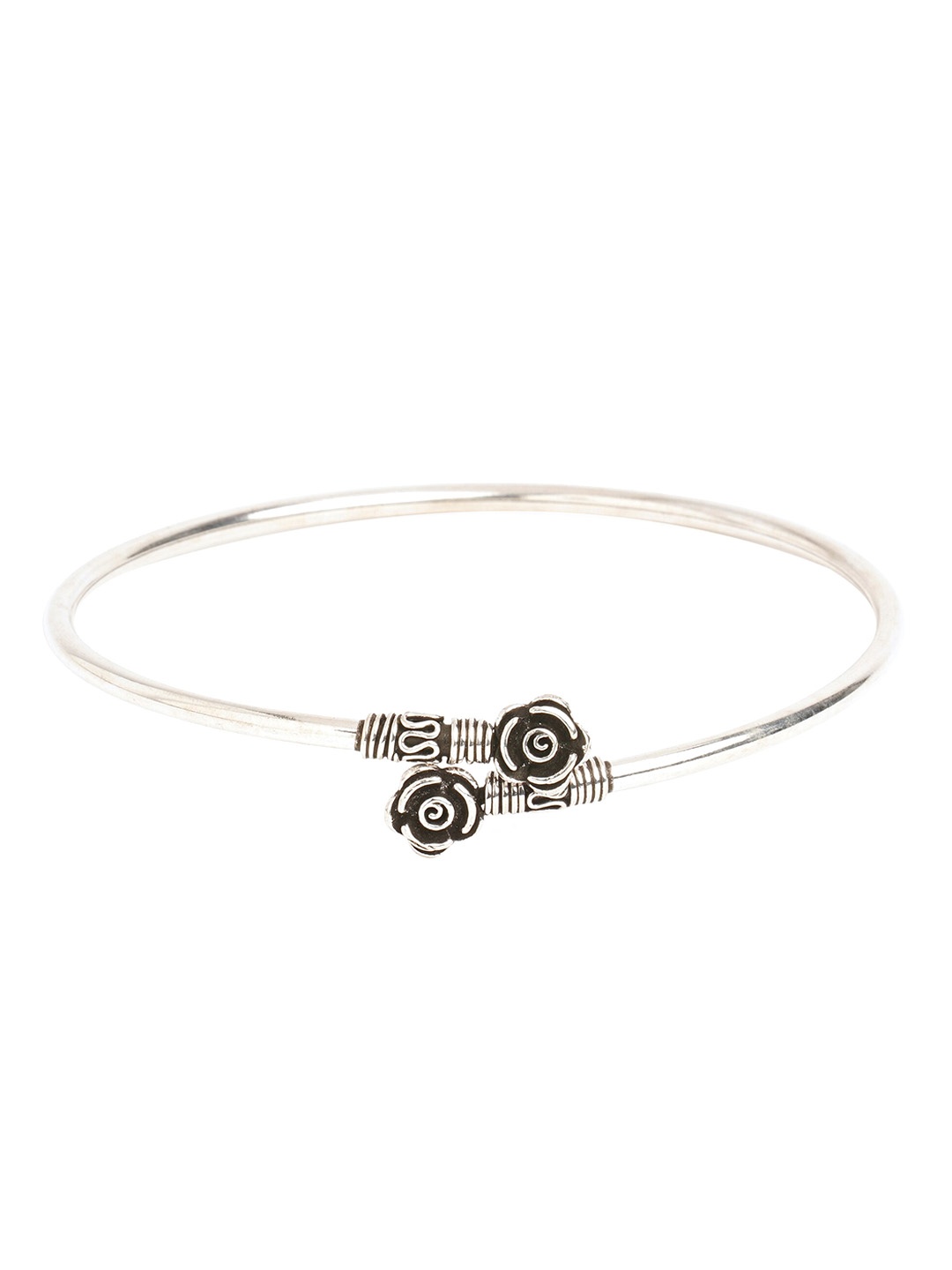 

ahilya 92.5 Sterling Silver Silver-Plated Flower-Charm Anklet Kada