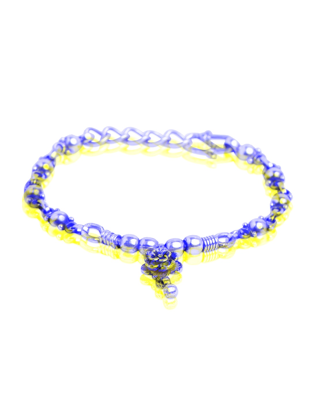 

ahilya 92.5 Sterling Silver Silver-Plated & Beaded Anklet