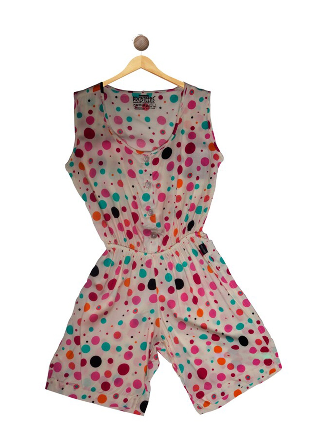 

PROTEENS Girls White & Pink Printed Jumpsuit