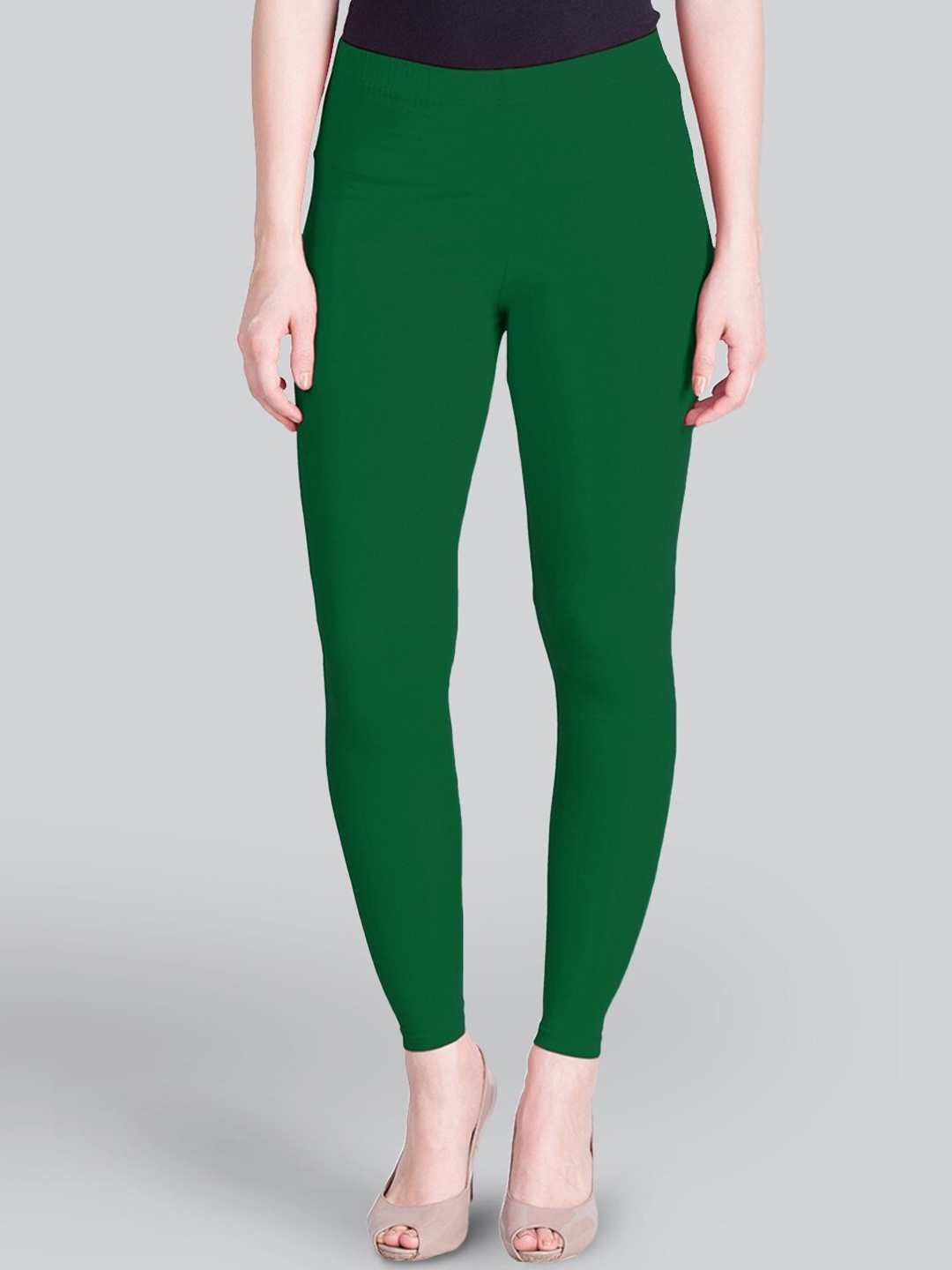 

LYRA Cotton Ankle-Length Leggings, Green