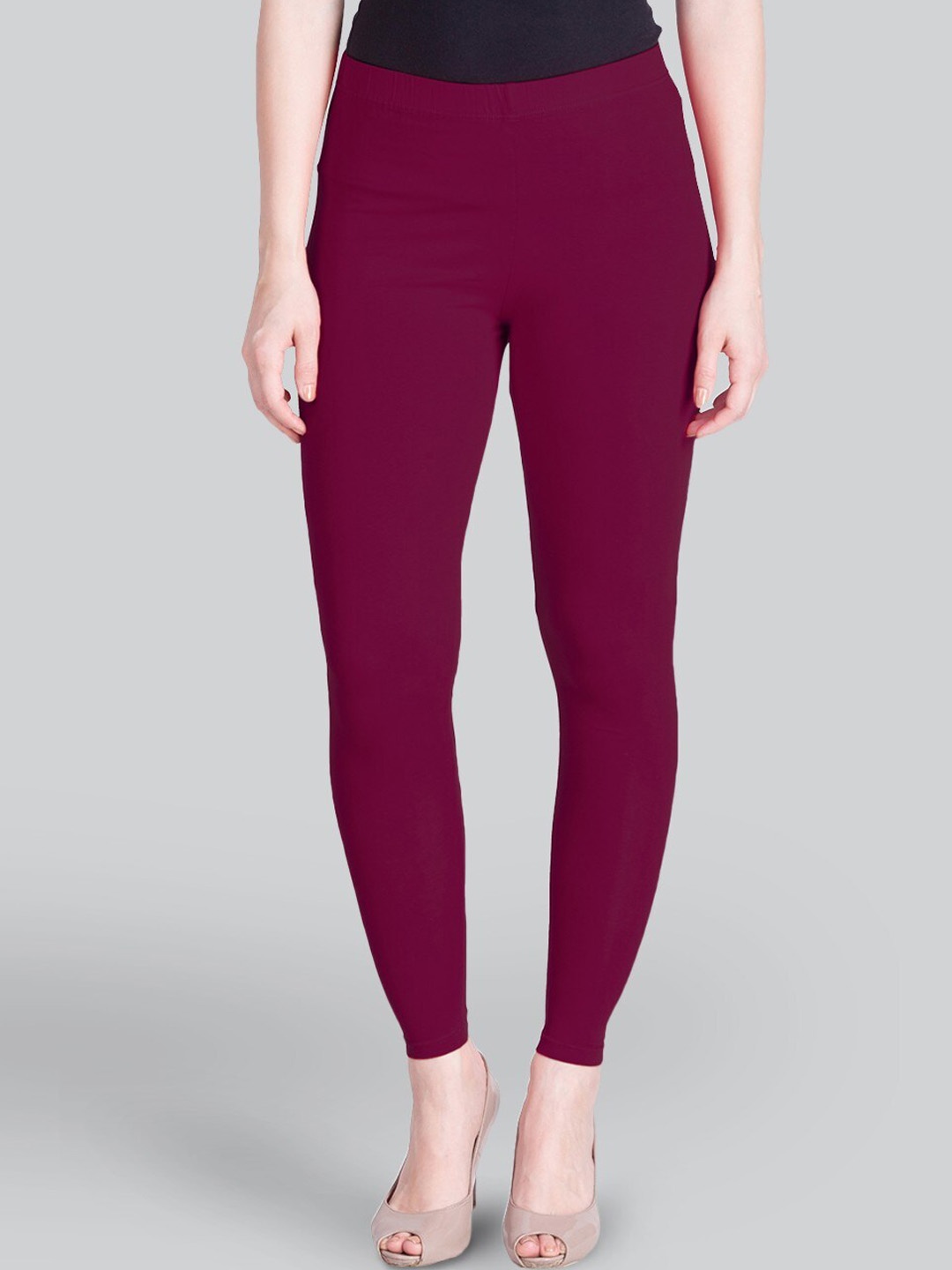 

LYRA Cotton Ankle-Length Leggings, Purple