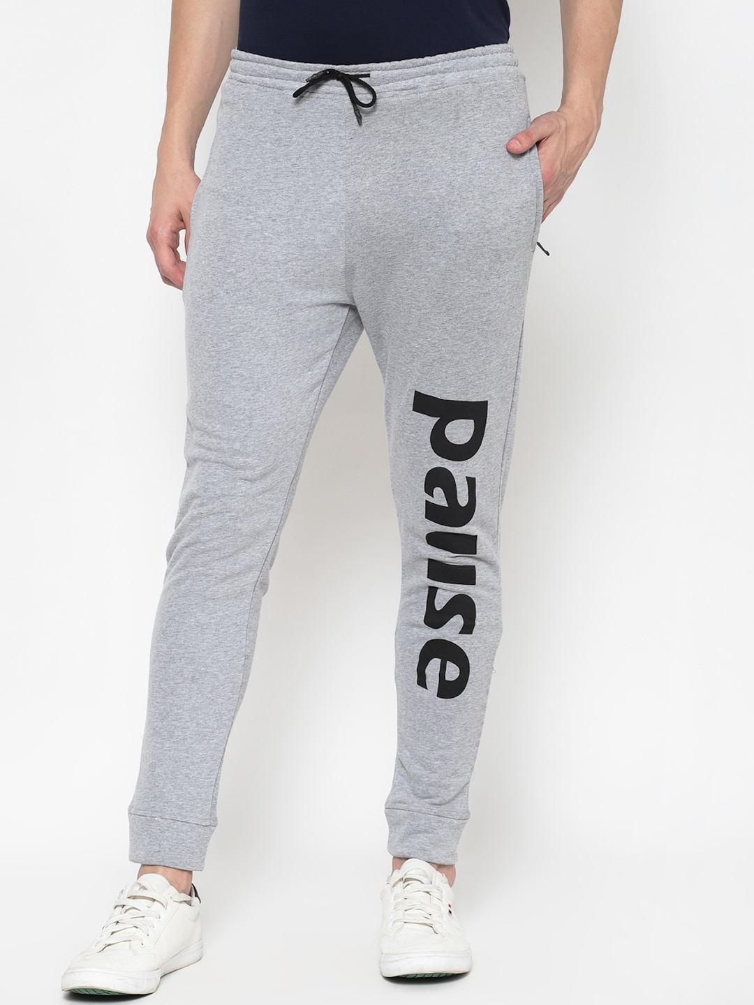 

PAUSE SPORT Men Original Regular Fit Mid-Rise Cotton Joggers, Grey