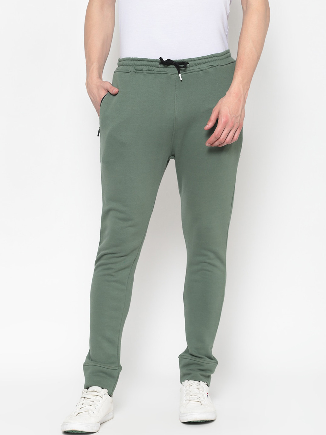 

PAUSE SPORT Men Original Regular Fit Mid-Rise Cotton Joggers, Green