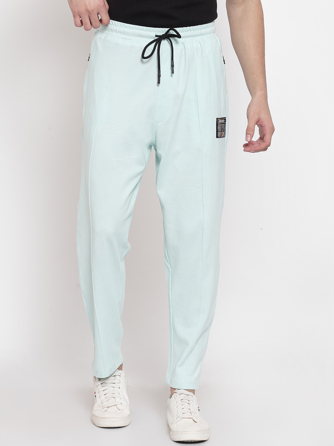

PAUSE SPORT Men Mid-Rise Cotton Joggers, Sea green