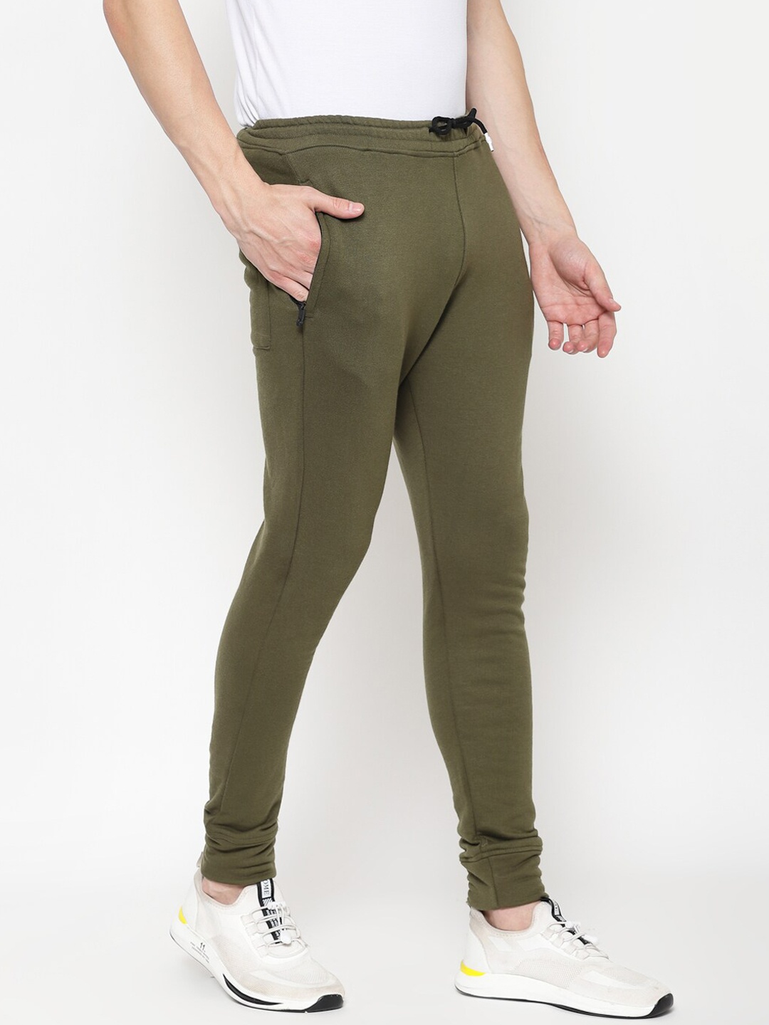 

PAUSE SPORT Men Mid-Rise Cotton Joggers, Olive