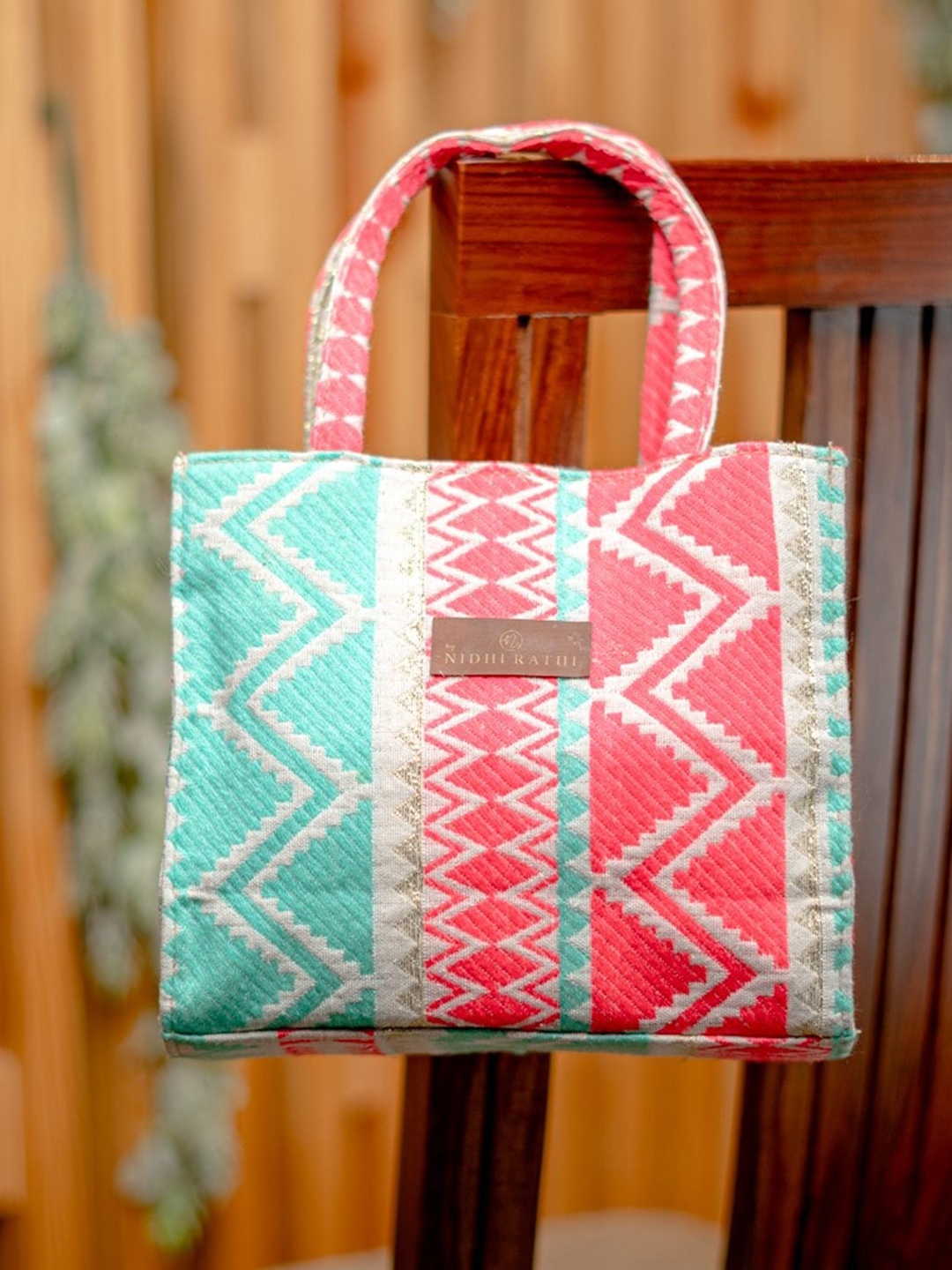 

NR By Nidhi Rathi Self Design Shopper Tote Bag, White