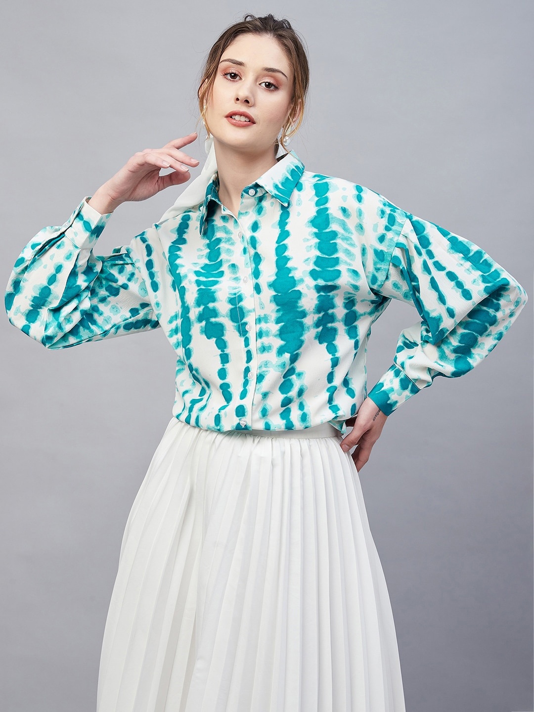 

RARE Abstract Printed Casual Shirt, Green