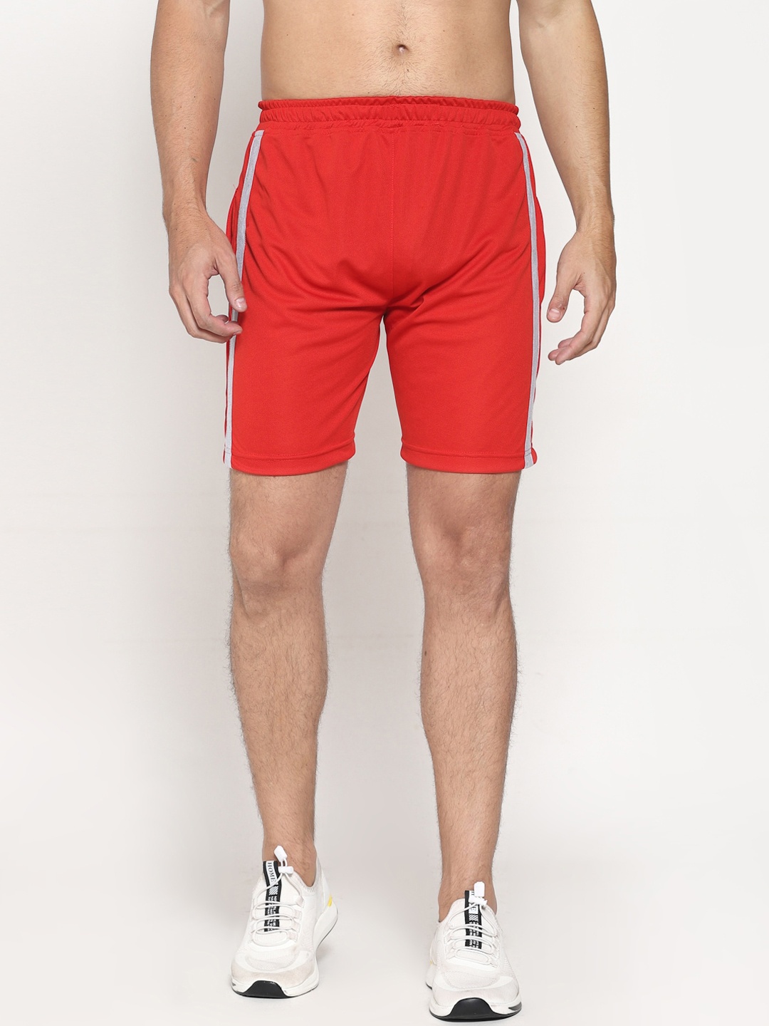 

PAUSE SPORT Men Mid-Rise Cotton Sports Shorts, Red