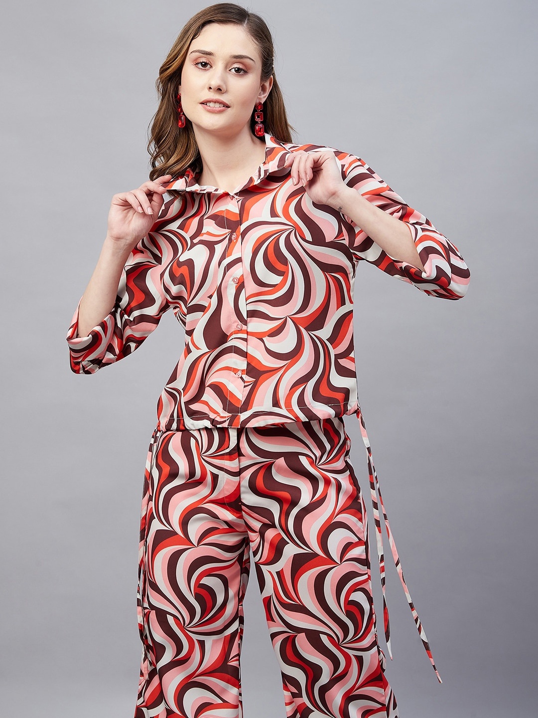 

Marie Claire Printed Shirt Style Top, Peach
