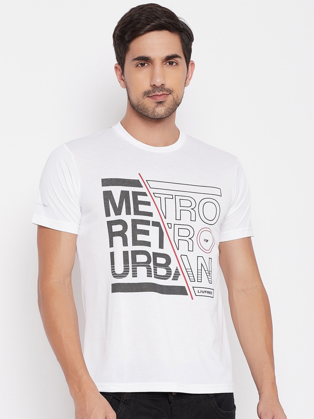 

NEVA Typography Printed Round Neck T-shirt, White