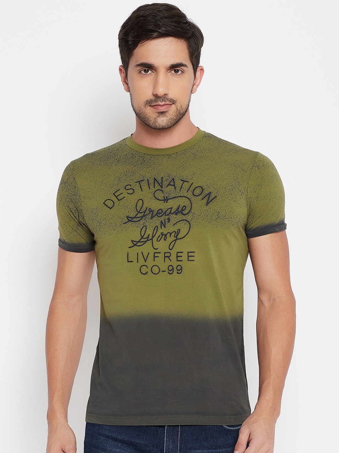 

NEVA Tie & Dye Round Neck Short Sleeves T-shirt, Olive
