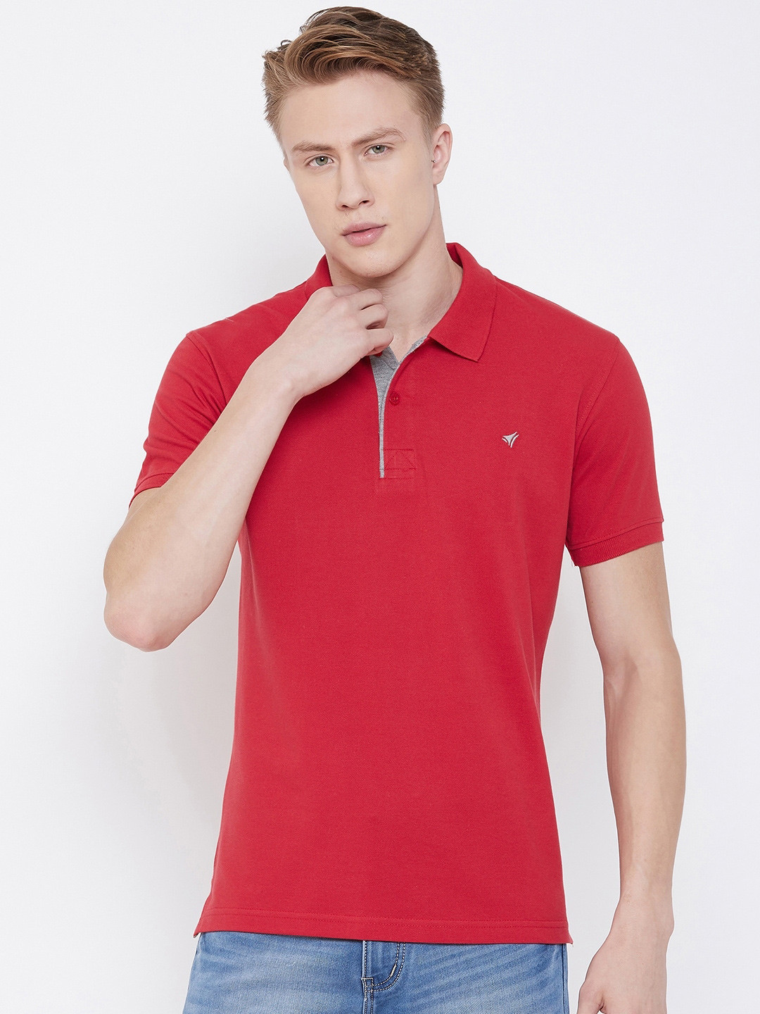 

NEVA Polo Collar Short Sleeves Slim Fit T-shirt, Red