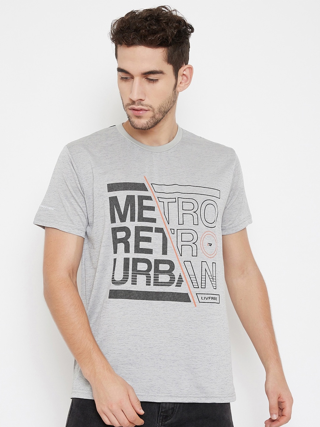 

NEVA Typography Printed Round Neck T-shirt, Grey