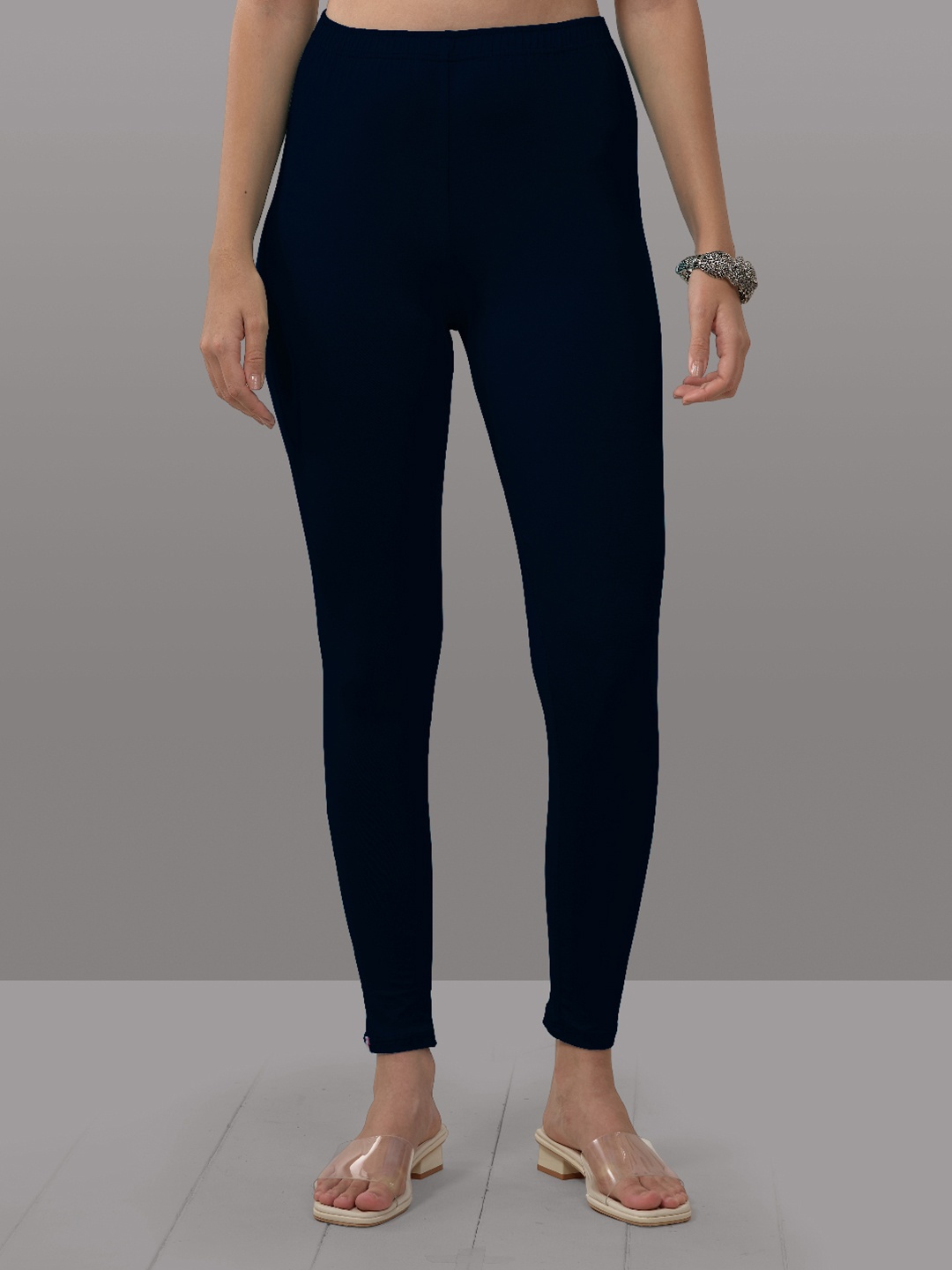 

LYRA Women 4-Way Stretch Ankle-Length Leggings, Navy blue
