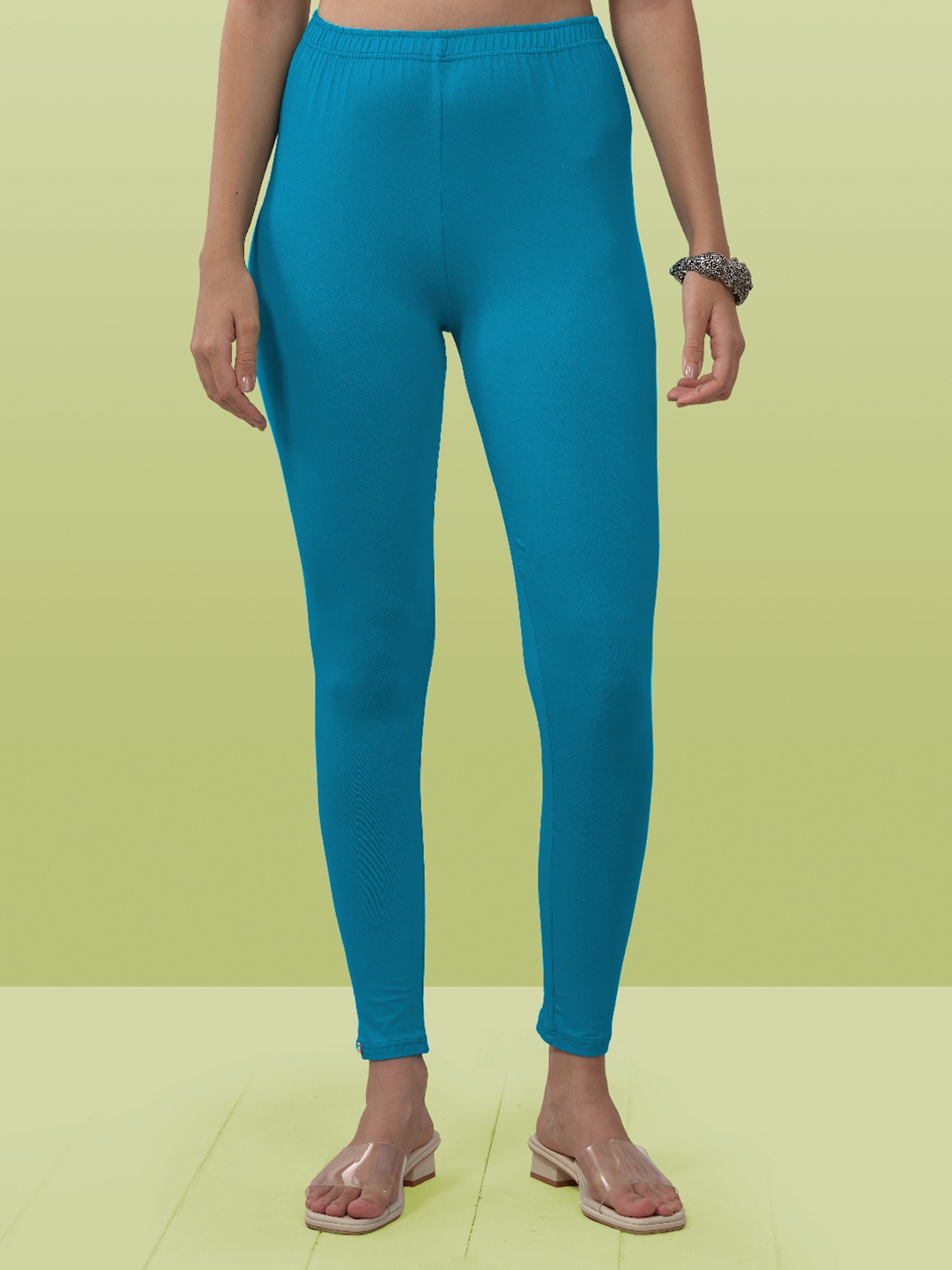 

LYRA Women 4-Way Stretch Ankle-Length Leggings, Blue