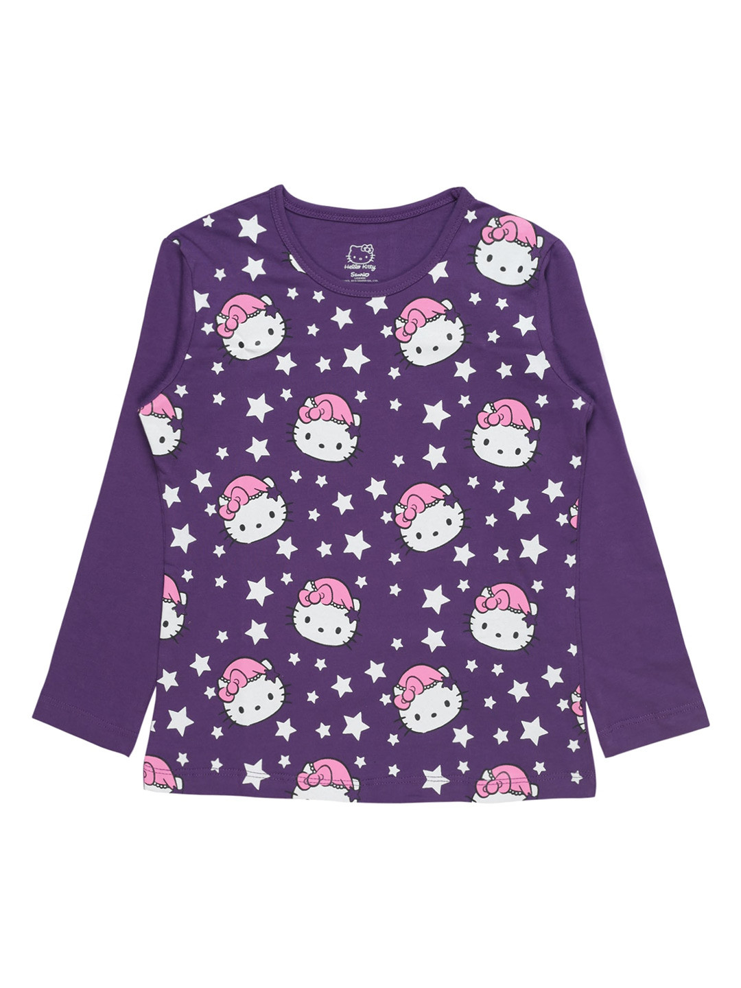 

PROTEENS Girls Hello Kitty Printed Long Sleeve Cotton T-shirt, Purple