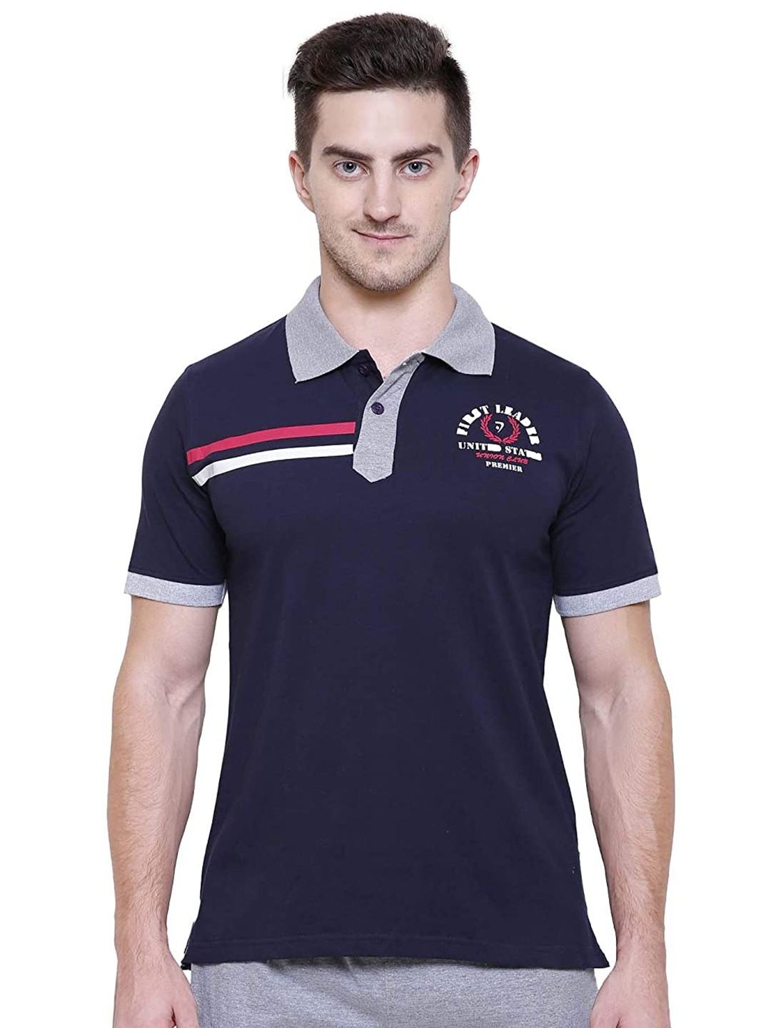 

PROTEENS Men Blue Polo Collar T-shirt