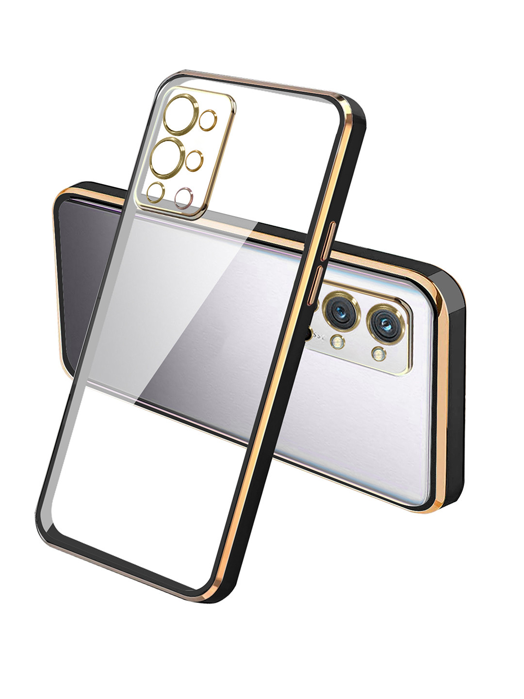 

Karwan Square Platting One Plus 9R Phone Back Case, Transparent