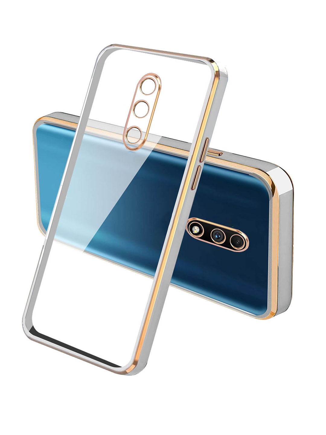 

Karwan OnePlus 7 Square Platting Phone Back Cover, Transparent