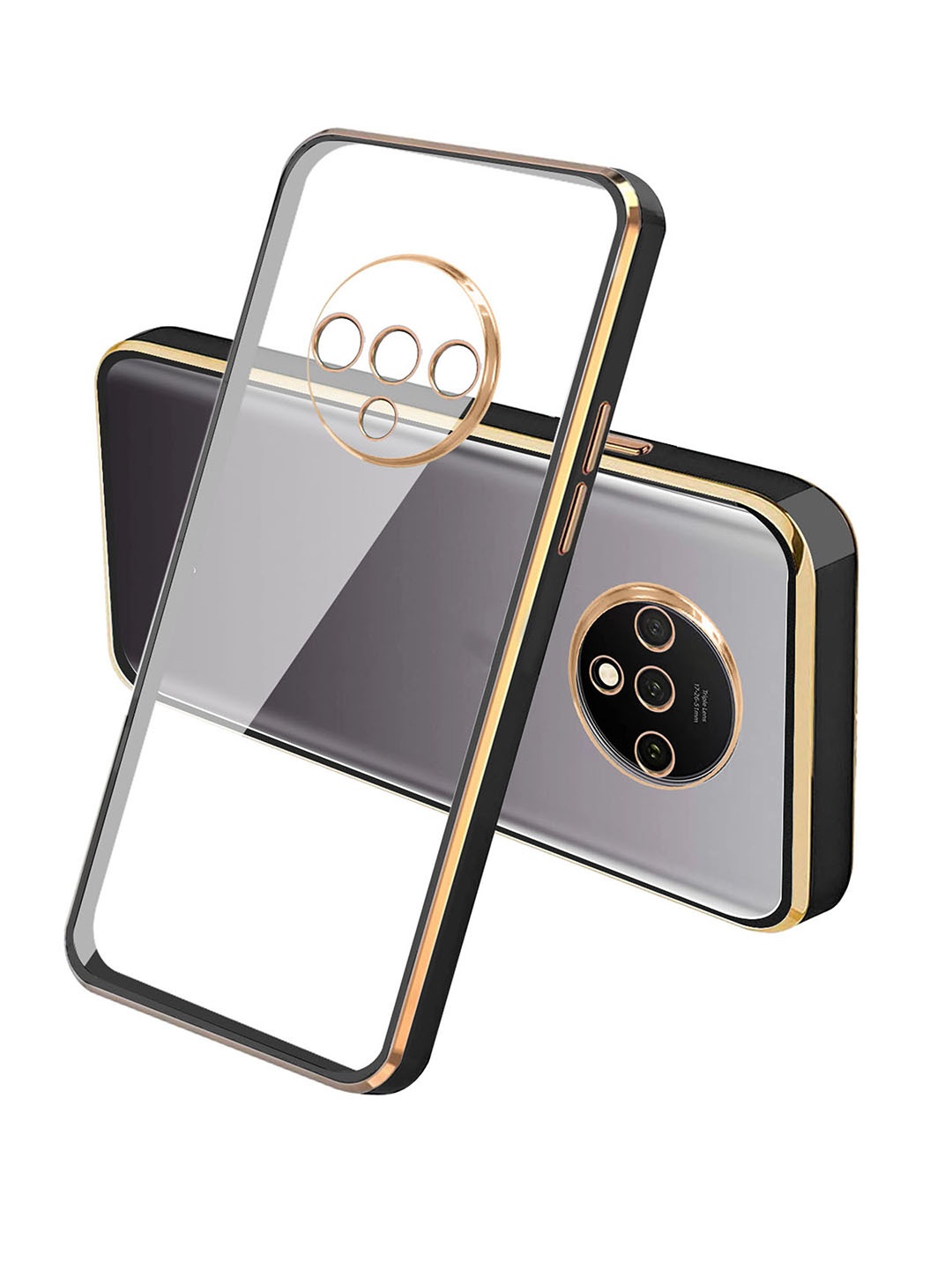 

Karwan Square Platting One Plus 7T Phone Back Cover, Black