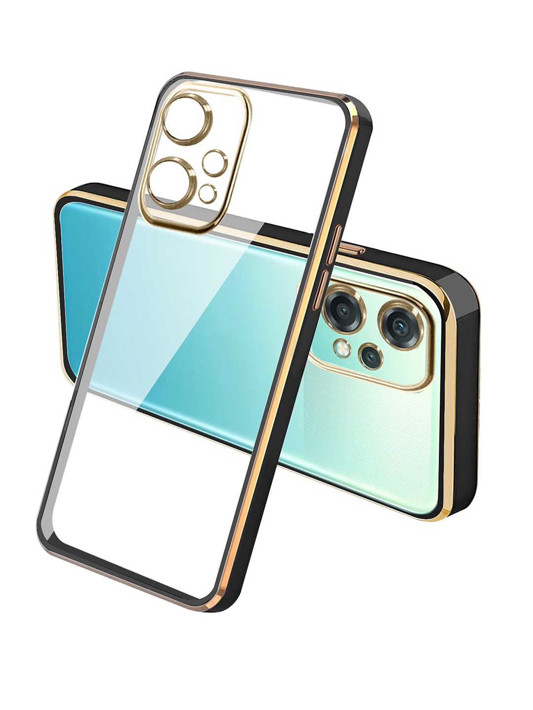 

Karwan OnePlus Nord CE 2 Lite Phone Square-Platting Chrome Back Case, Black