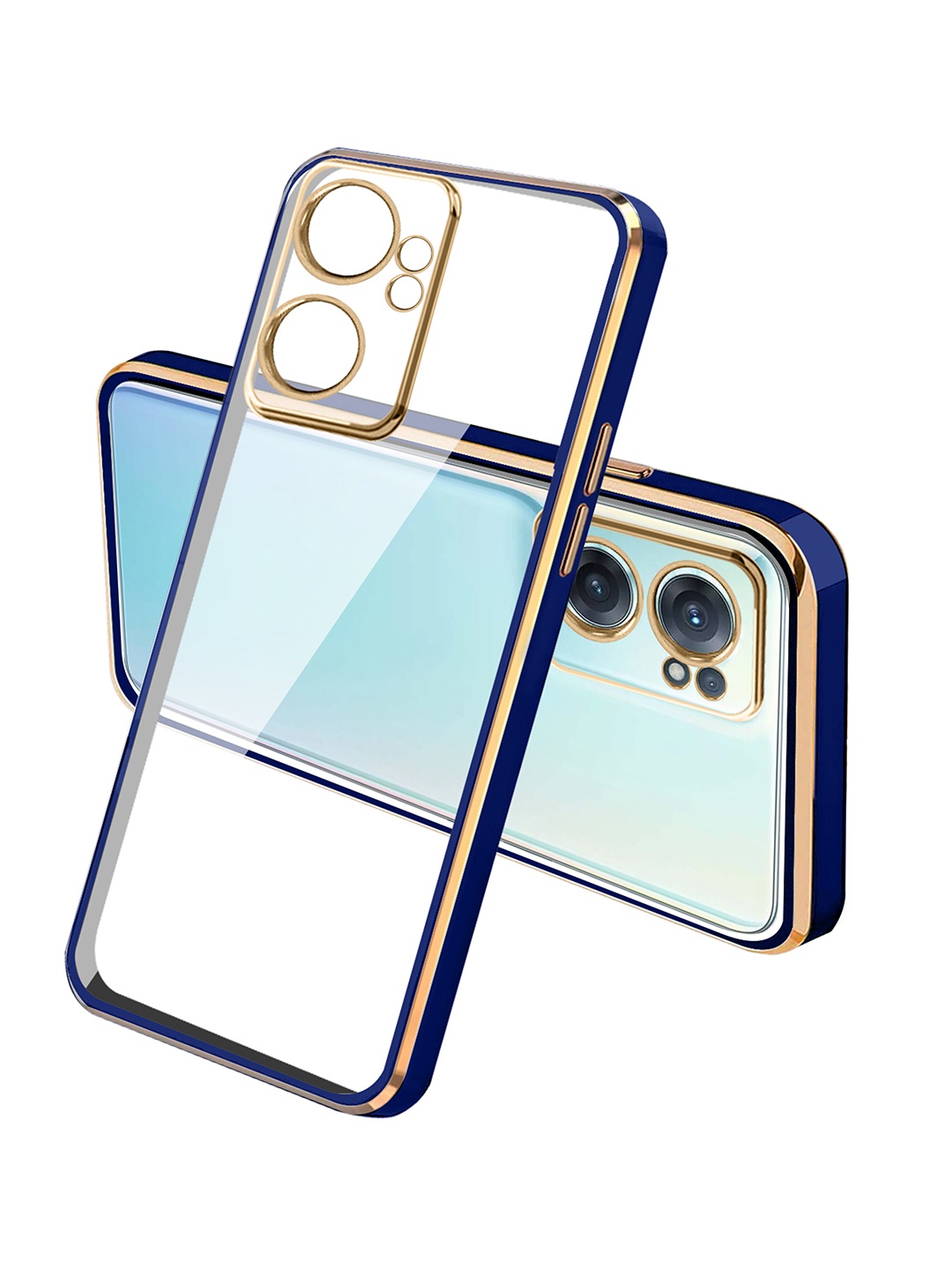 

Karwan Square Platting One Plus NORD CE2 Silicone Phone Back Case, Blue