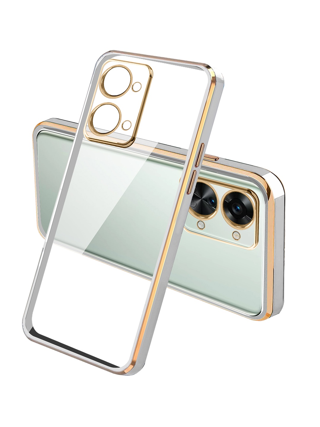

Karwan Square Platting One Plus Nord 2T Phone Back Cover, White