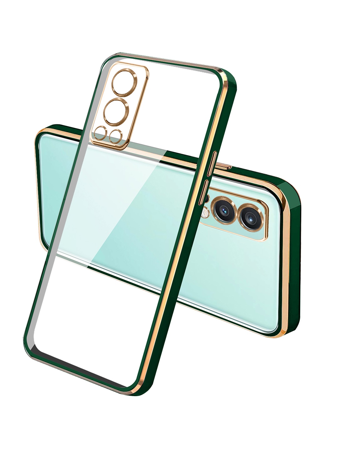 

Karwan One Plus Nord 2 Square Platting Phone Back Cover, Green
