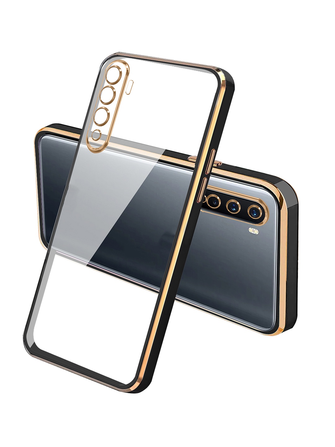 

Karwan Square Plated One Plus NORD Silicone Phone Back Case, Black