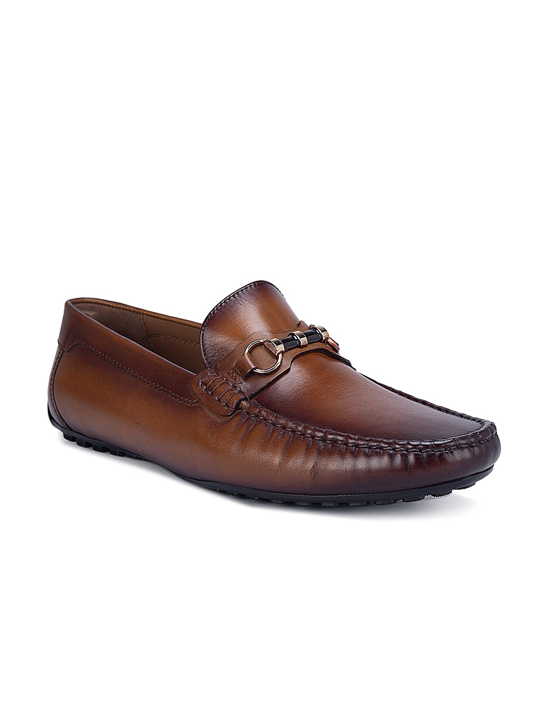 

ROSSO BRUNELLO Men Leather Formal Loafers Shoes, Tan