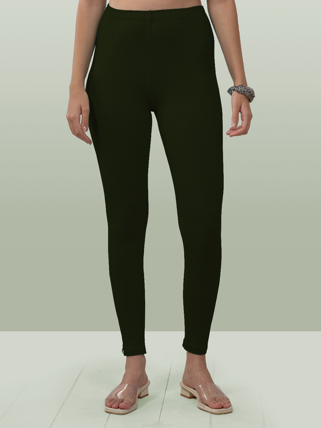 

LYRA Women 4-Way Stretch Ankle-Length Leggings, Olive