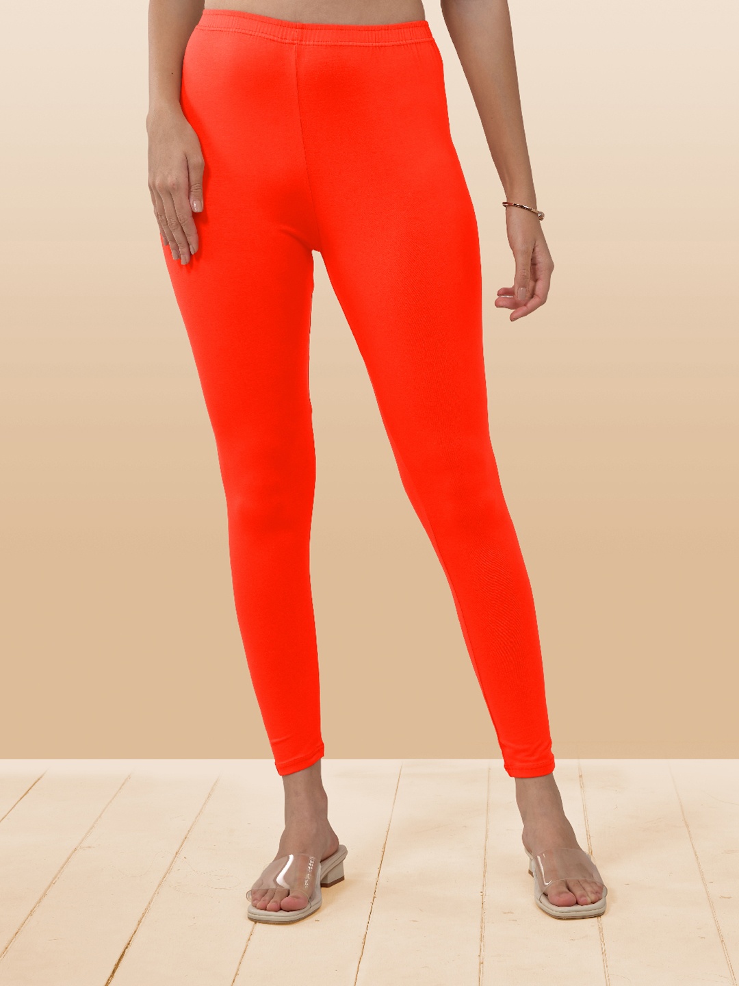 

LYRA Women 4-Way Stretch Ankle-Length Leggings, Coral