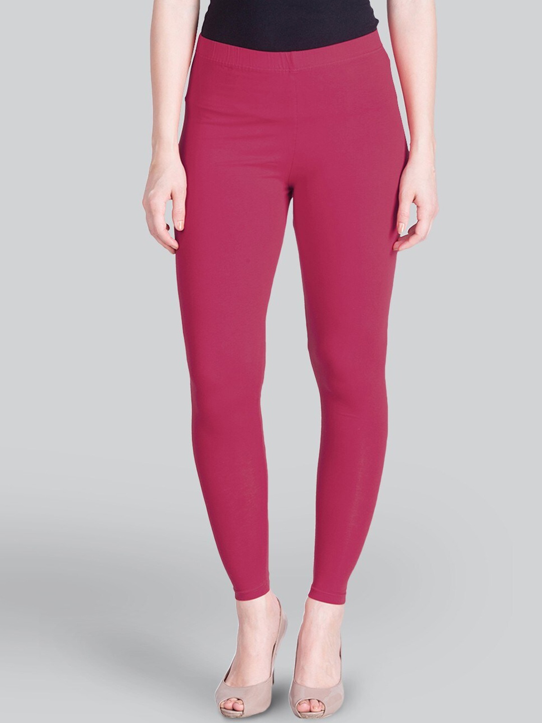 

LYRA Cotton Ankle-Length Leggings, Pink