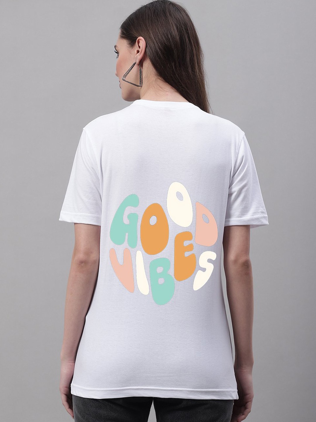 

Miaz Lifestyle Women Typography Printed Pure Cotton T-shirt, White