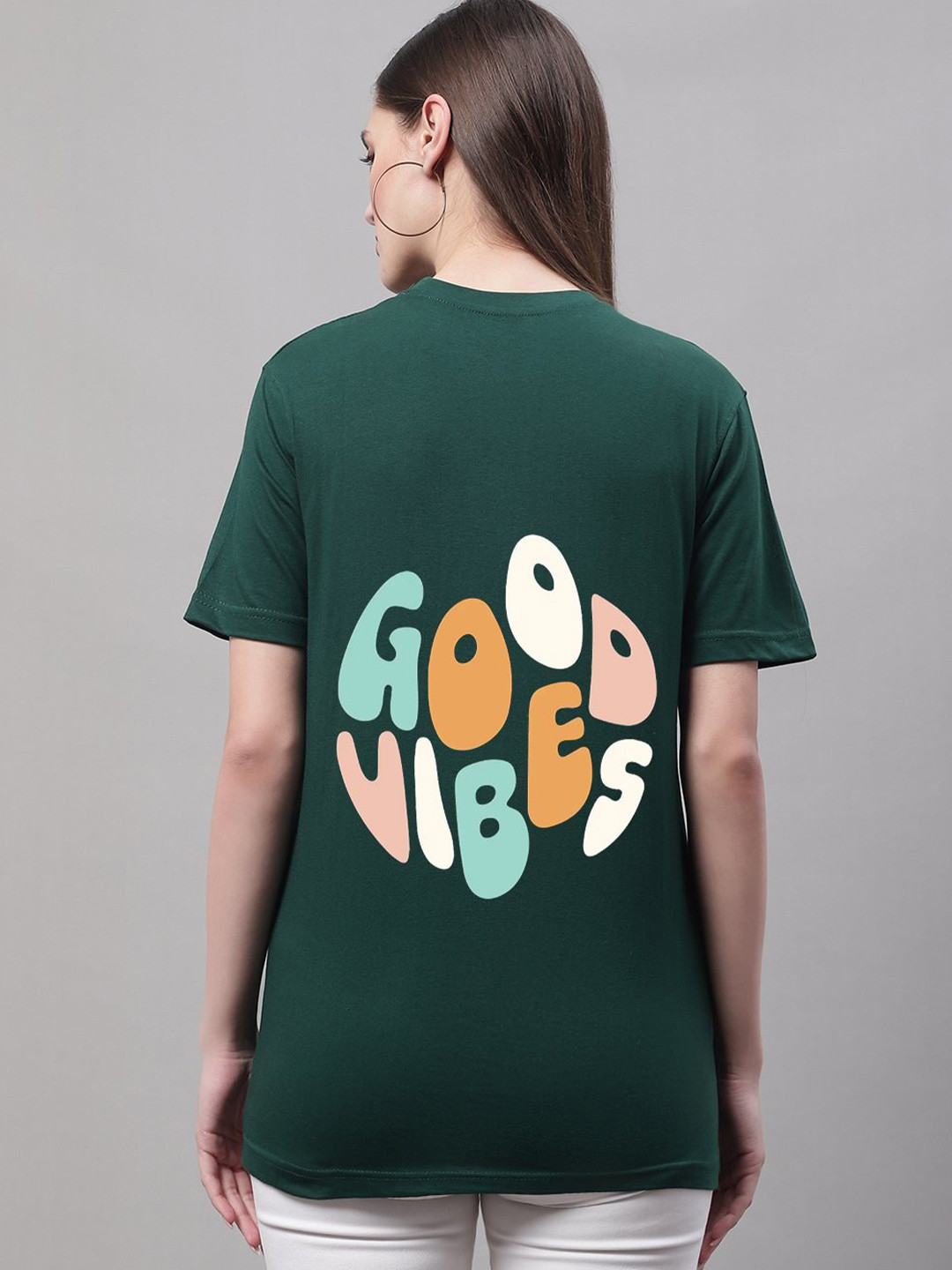 

Miaz Lifestyle Typography Printed Pure cotton T-shirt, Green