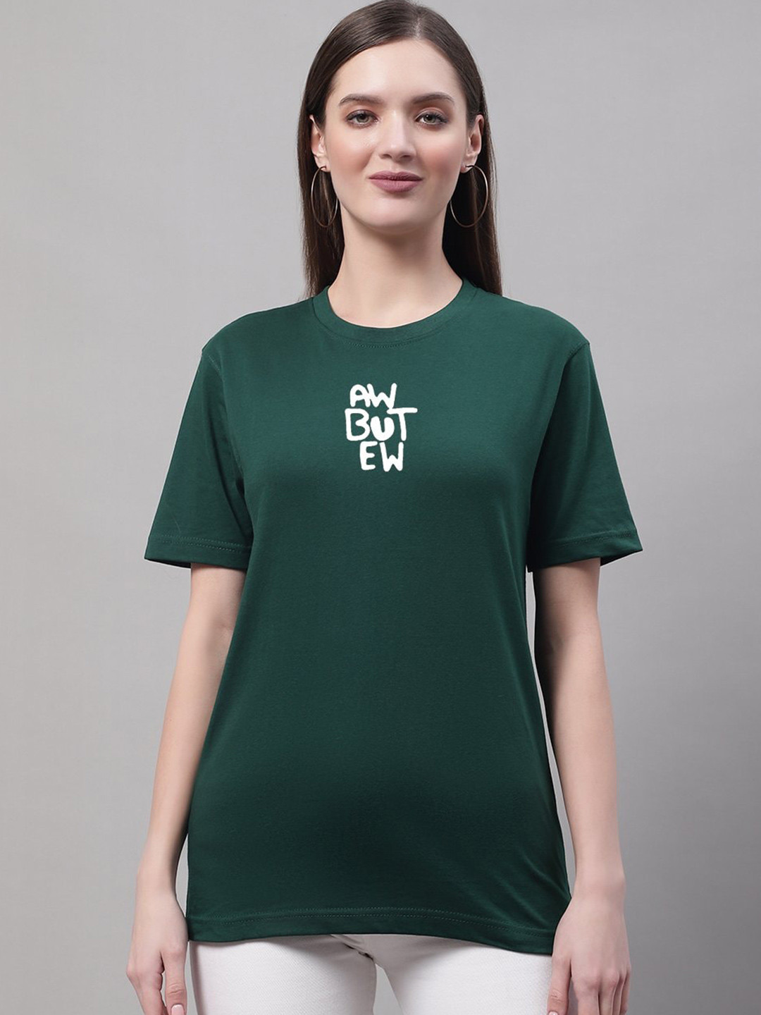 

Miaz Lifestyle Typography Printed Pure cotton T-shirt, Green