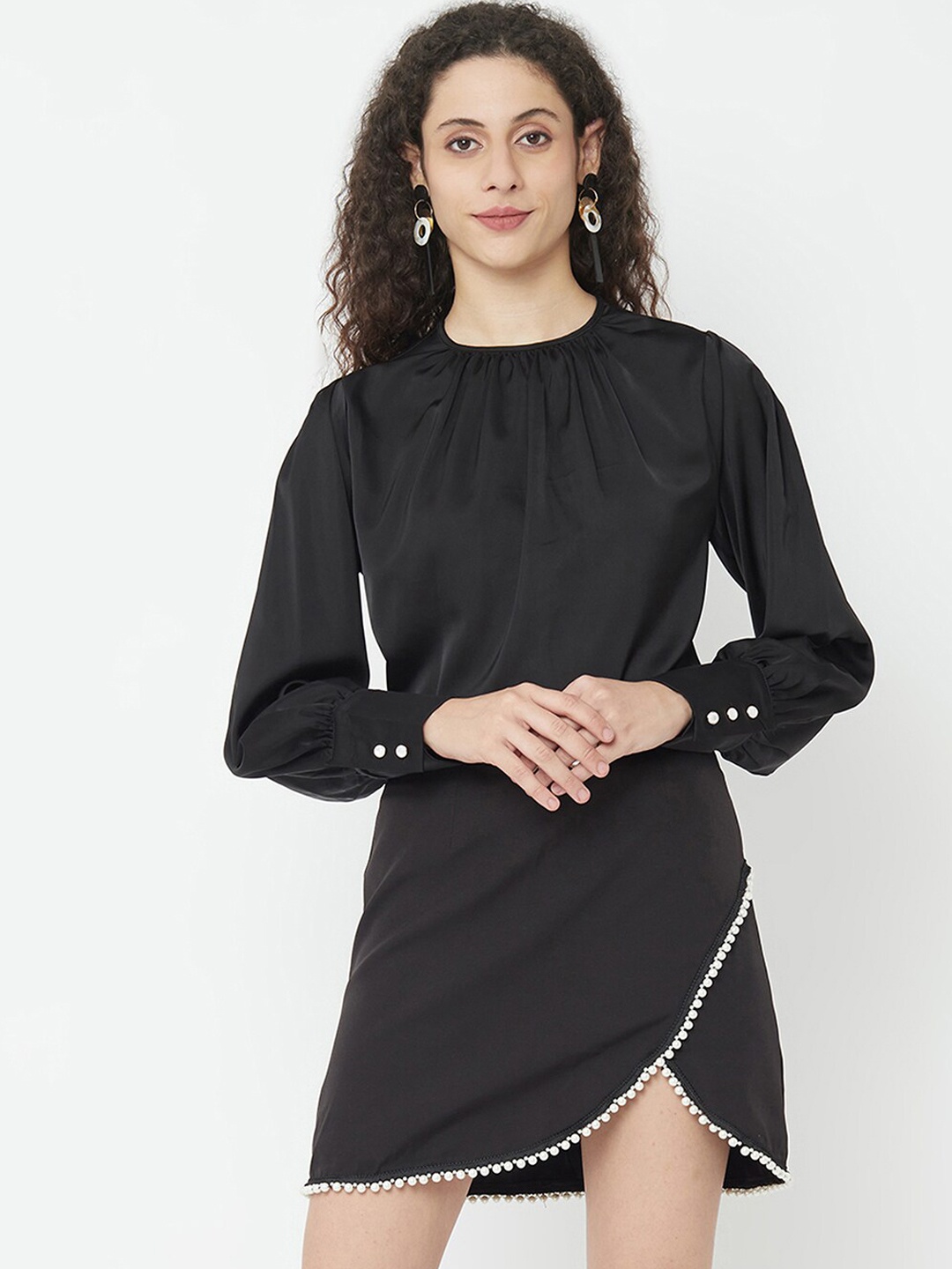 

iki chic Top & Mini Skirt Co-Ords Set, Black
