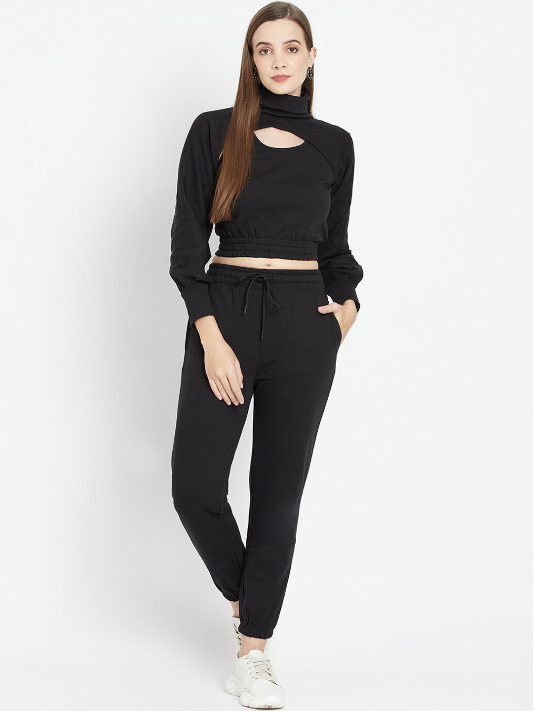 

iki chic Women Turtle Neck Long Sleeves 3 Piece Co-Ord Set, Black