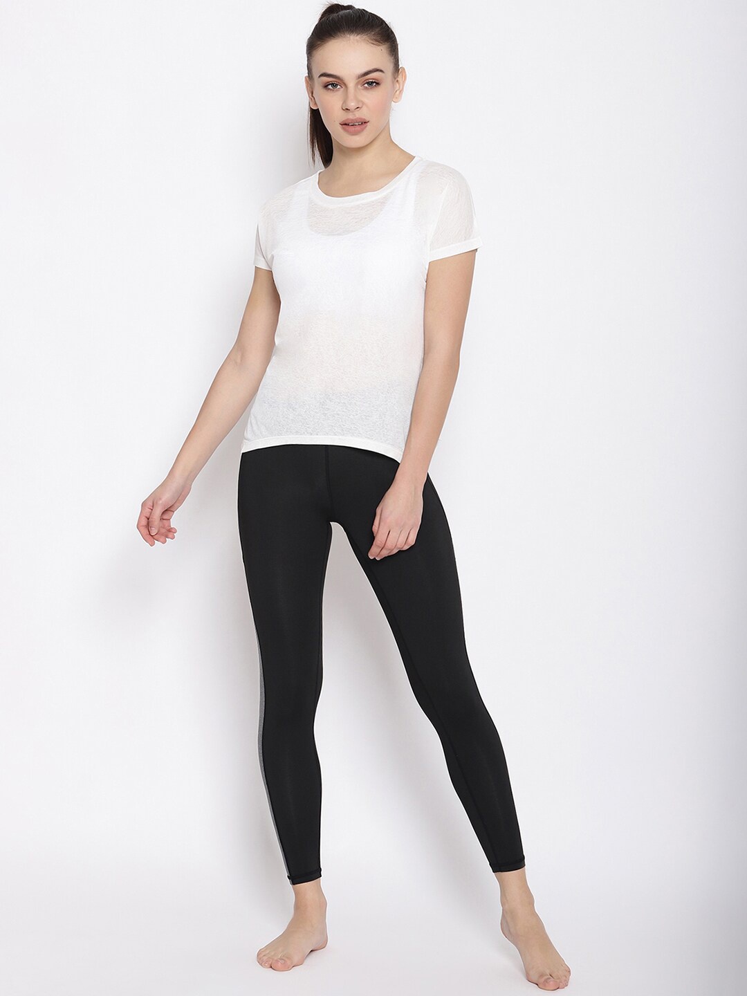 

iki chic Self Design Short Sleeves Mid-Rise Co-Ords, Black