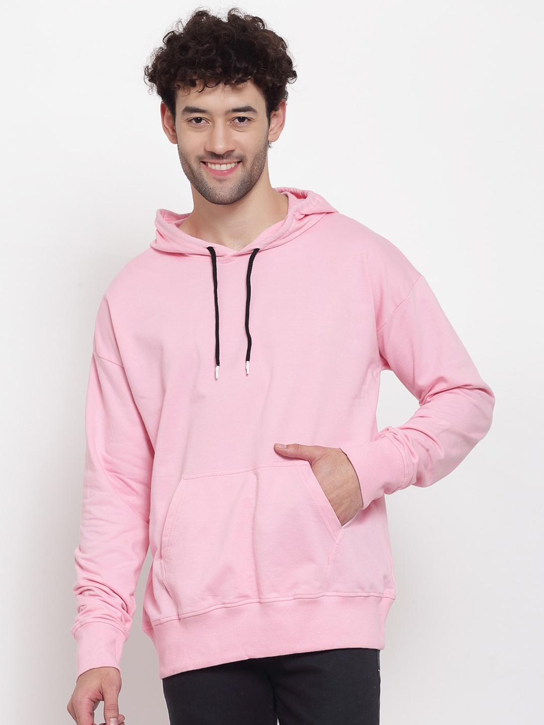 

PAUSE SPORT Men Hooded Fleece Sweatshirt, Pink
